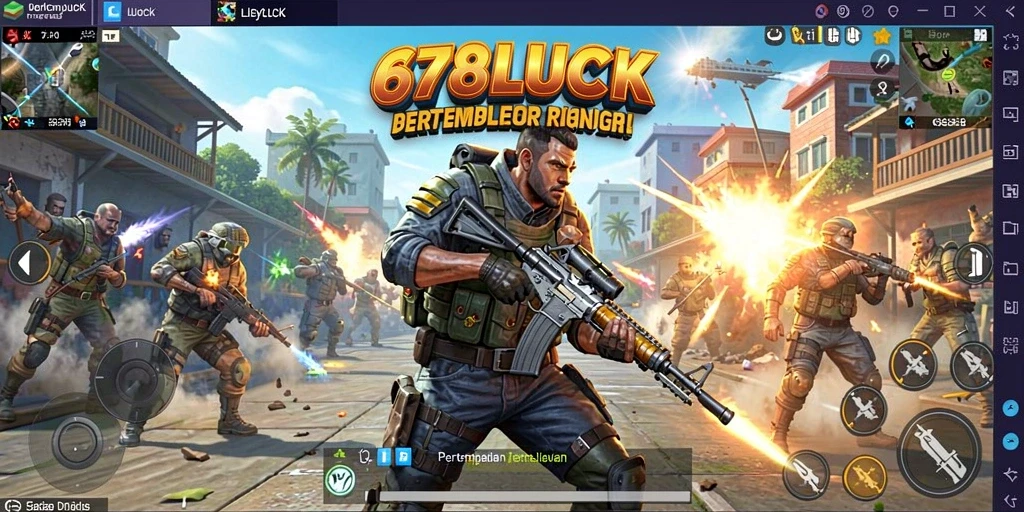 Screenshot gameplay 678LUCK menampilkan aksi pertempuran yang seru dan mendebarkan.
