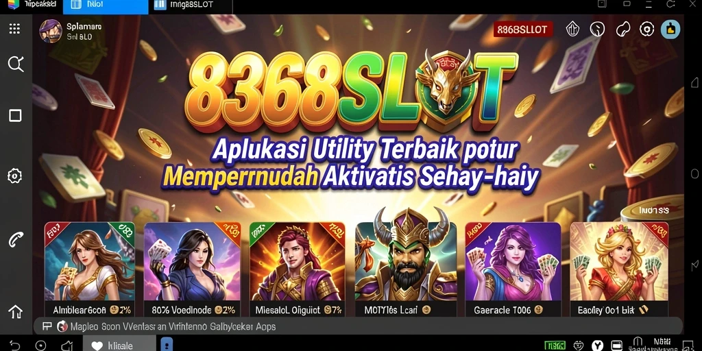 Tampilan utama 8368SLOT yang menampilkan berbagai fitur utility.