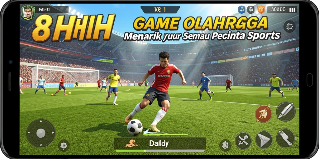 Tampilan gameplay seru dari 8HHH yang penuh aksi olahraga.
