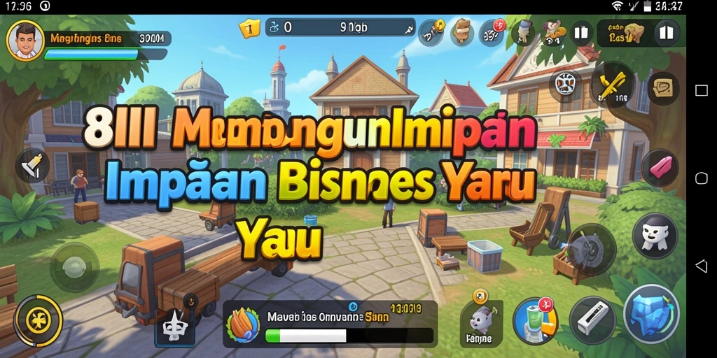 Screenshot utama gameplay 8II yang menunjukkan manajemen bisnis yang dinamis.