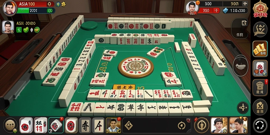 Tampilan gameplay Mahjong yang seru dan menantang di ASIA100.