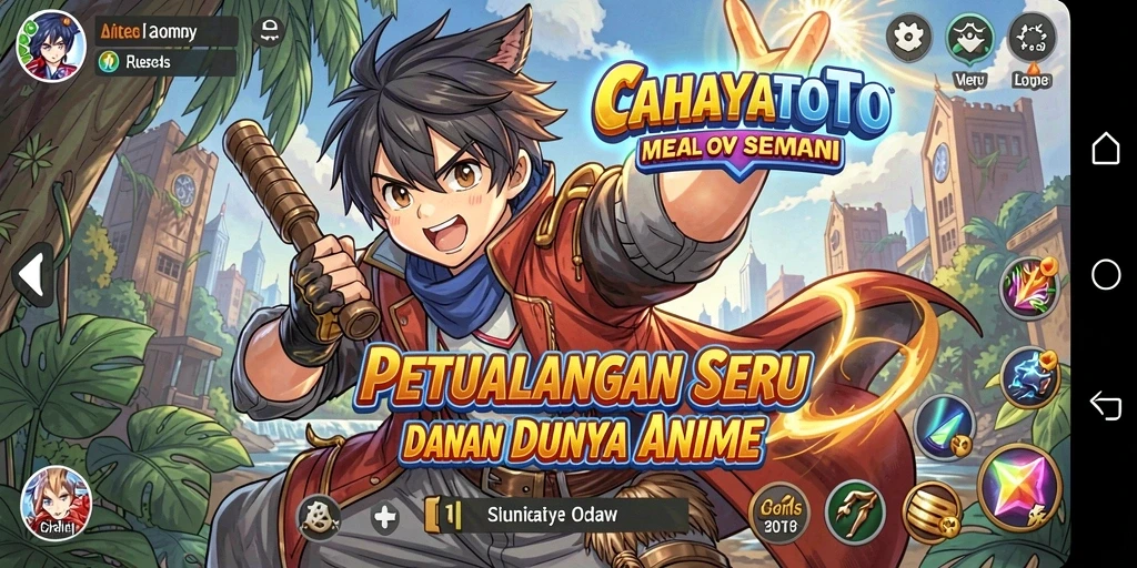 Tampilan gameplay menakjubkan dari <strong>CAHAYATOTO</strong> dengan aksi karakter anime.
