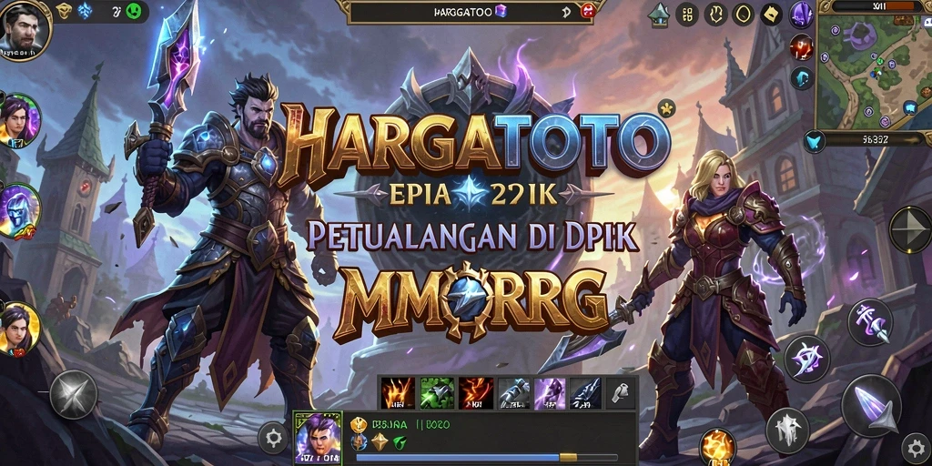 Screenshot gameplay HARGATOTO menunjukkan aksi pertempuran yang epik di dunia MMORPG.