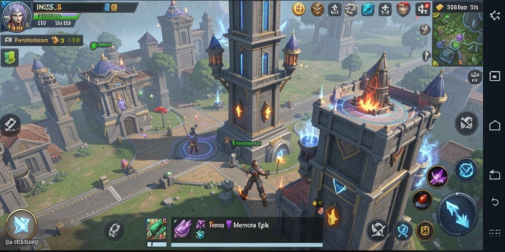 Tampilan gameplay menarik dari INS55 pada genre Tower Defense.