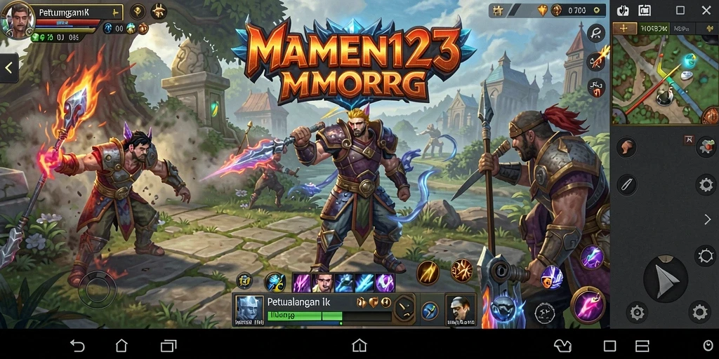 Tangkapan layar gameplay MAMEN123 yang menampilkan aksi pertempuran seru.