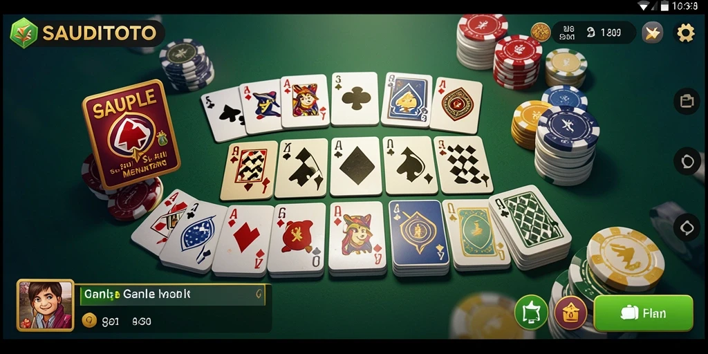 Tampilan gameplay SAUDITOTO dengan suasana bermain Gaple yang seru.