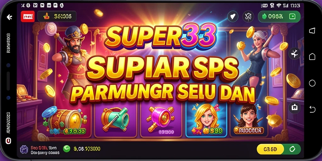 Tampilan gameplay menakjubkan dari SUPER33 yang penuh warna.