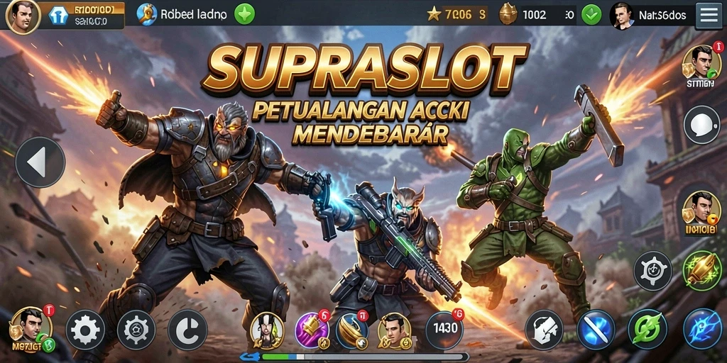 Tampilan seru dari gameplay action SUPRASLOT yang mendebarkan.