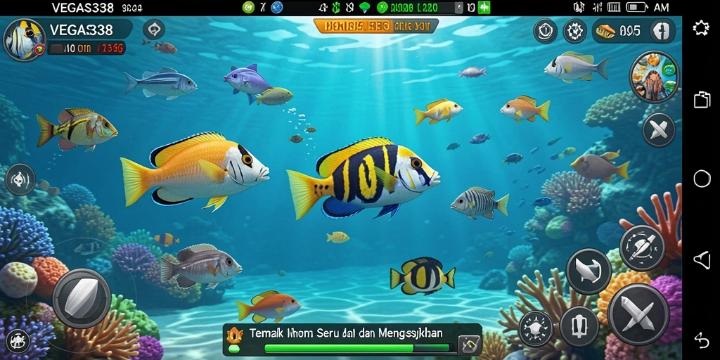 Tampilan gameplay menyenangkan dari permainan Tembak Ikan VEGAS338.